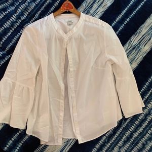 🍀J. Crew Peplum Sleeve White Button Down Blouse